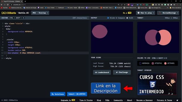 ⚔️CSS BATTLE⚔️ - #13 Overlap смотреть онлайн