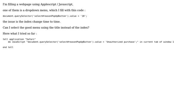 Apple: Applescript / Javascript : select menu смотреть онлайн