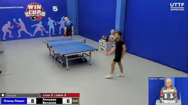 16:00 Плющ Павел 2-3 Хамурда Виталий  Cтол 5 ЮГ-3 11.09.21