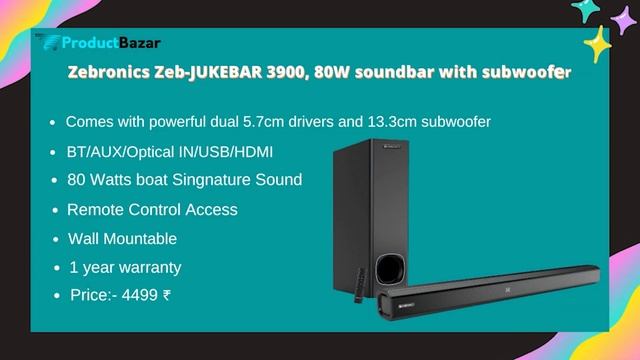 Best Soundbar 2021 ⚡ Best Soundbar Under ₹5000 in India 2021 || Best Budget Soundbar || ProductBaza смотреть онлайн