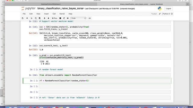 sklearn Random Forest Classifier Sonar data set смотреть онлайн