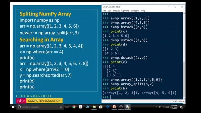 #49 : Numpy In Python | What is NumPy in Python? | Array Using Numpy | Sorting & Searching смотреть онлайн