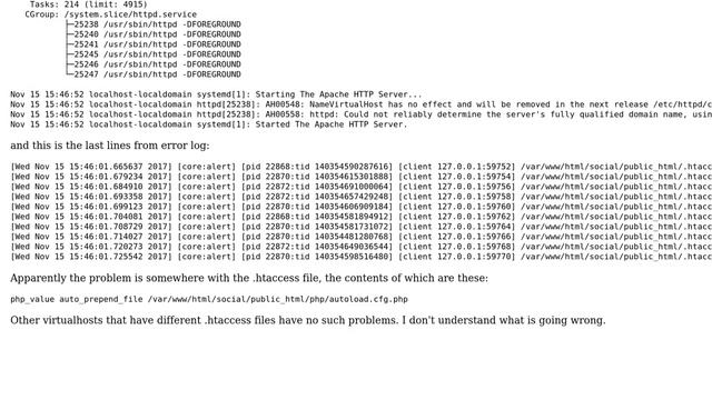 Unix & Linux: fedora 27 httpd 500 error смотреть онлайн