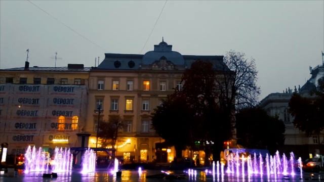 Львов фонтан оперный театр / Украина / Что посмотреть во Львове смотреть онлайн