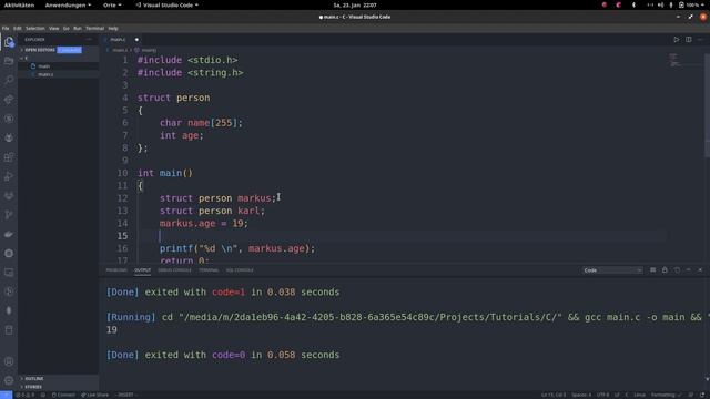 C Tutorial #09 Struct und Union [Full-HD] [Deutsch/German] смотреть онлайн
