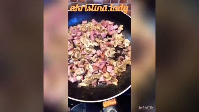 Паста карбонара с шампиньонами и ветчиной смотреть онлайн