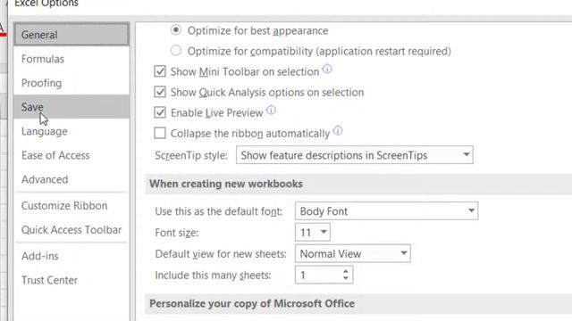 How To Change AutoSave Folder Location In Excel
