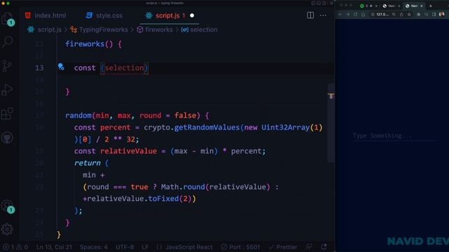 Typing Fireworks Animation Effect with JavaScript - Javascript Project for Beginners смотреть онлайн