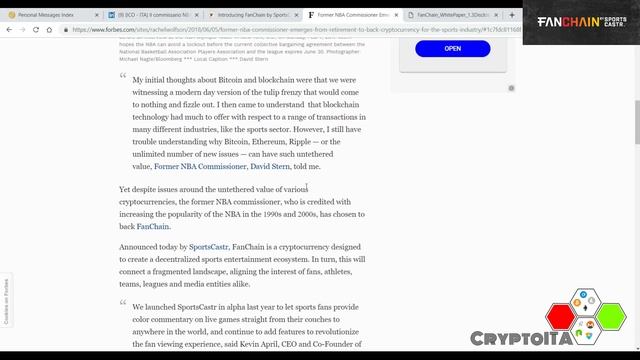 [ICO ITA REVIEW] Il commissario NBA David Stern punta sul token FanChain смотреть онлайн