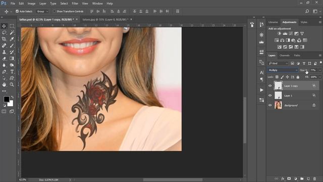 How to Add Realistic Tattoos in Photoshop cc 2017 смотреть онлайн