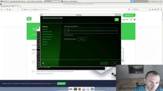 Установка Qt 6.0.1 в Debian 10.7.0 смотреть онлайн
