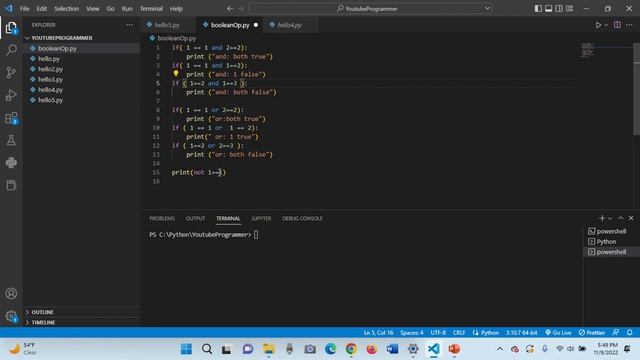 Python boolean operators смотреть онлайн