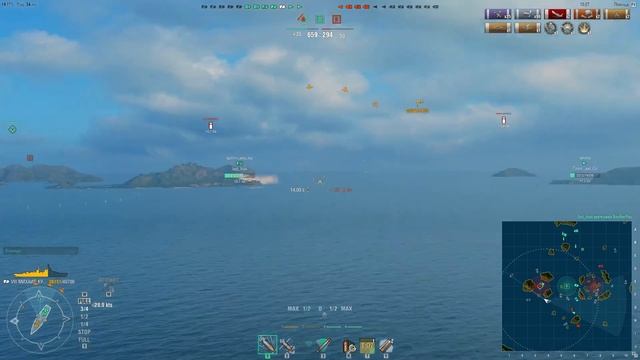 World Of Warships, крейсер "Михаил Кутузов" фармит хорошо смотреть онлайн