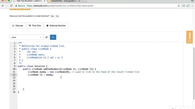 LeetCode Tutorial 2. Add Two Numbers смотреть онлайн