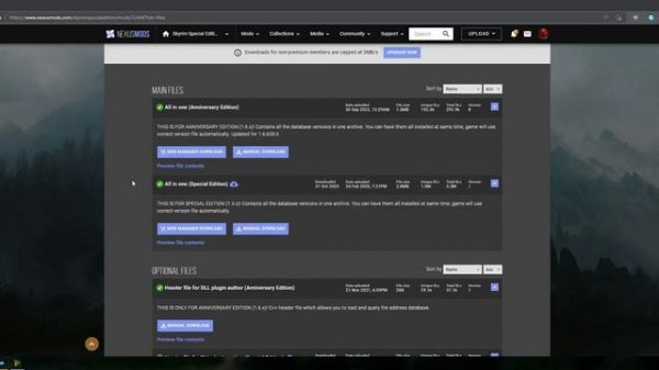 Como instalar o mod Address Library for SKSE Plugins (SE/AE)