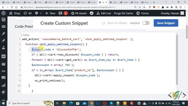 How to Apply Coupon Code on Specific Product Automatically using Custom Snippet in WooCommerce Cart смотреть онлайн