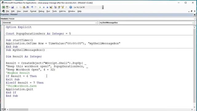 Automatically Create Message Box with Timer смотреть онлайн