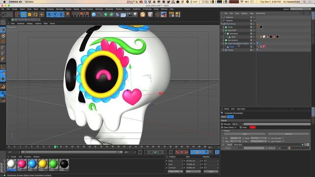 Cinema 4D Tutorial - Using Constraints & Deformers to Place and Deform Objects Along a Surface смотреть онлайн