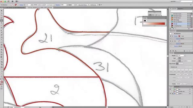 adobe illustrator 2014 - the pen tool - drawing on top of scaned sketch смотреть онлайн