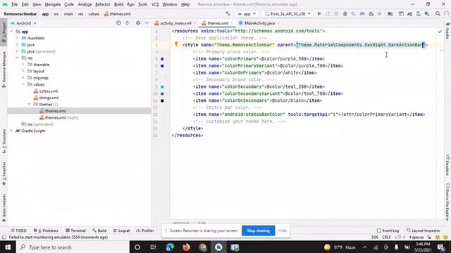 How to remove actionBar in android studio смотреть онлайн