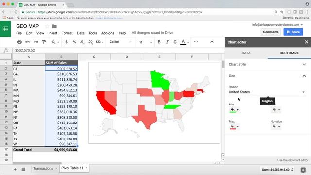 Geo Map Chart with Markers in Google Sheets Tutorial, Geographic Heat Map Graph смотреть онлайн