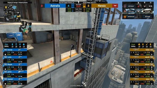 CS:GO - Heroic vs. Astralis [Vertigo] Map 2 - ESL Pro League Season 14 - Group A смотреть онлайн