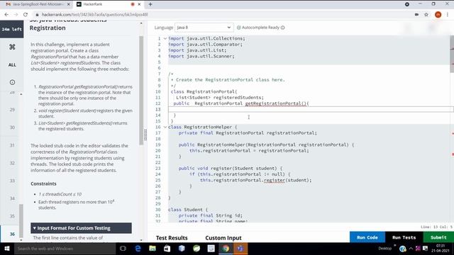 HCL | HACKER RANK | JAVA-SPRING BOOT-MICROSERVICES-TEST | REAL-TIME | 2021 PART - 3 смотреть онлайн