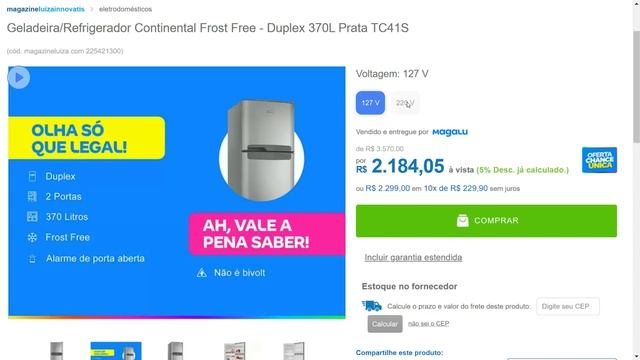 Geladeira/Refrigerador Continental Frost Free - Duplex 370L Prata TC41S - MELHOR PREÇO ☀️? смотреть онлайн
