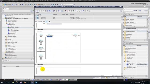 ? S7 1200/S7-1500 As Modbus RTU Master Write To 5 Modbus Slaves смотреть онлайн