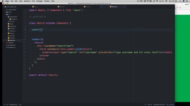Handling search from GitHub Reactjs with ES6 #52 смотреть онлайн