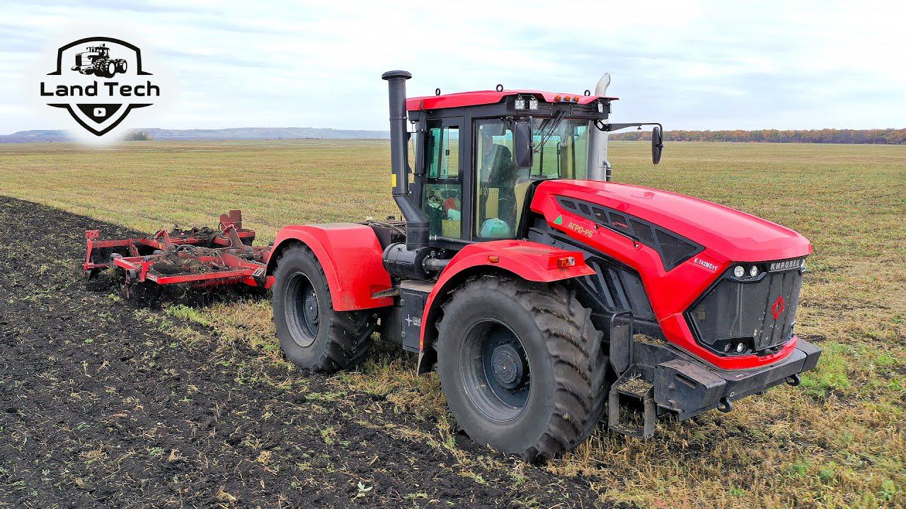 Трактор Кировец К-742М с глубокорыхлителем HORSCH Tiger 4MT, обработка поля на глубину 30 см! смотреть онлайн