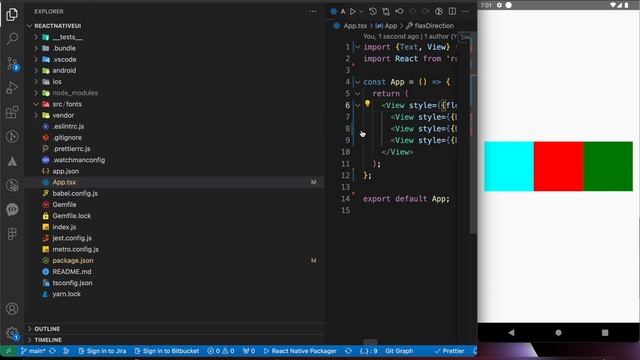 justifyContent alignItems flexDirection in React Native смотреть онлайн