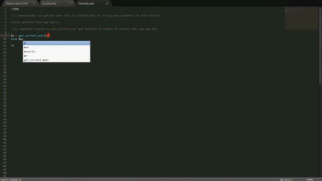 Tutorial de las funciones PHP phpgettext, get_current_user, gettype, get_declare_classes смотреть онлайн