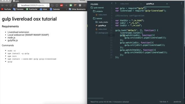 Gulp livereload tutorial смотреть онлайн