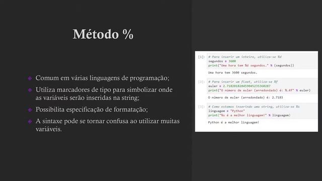 Python Básico 06 - Formatação de strings: método % e format(). смотреть онлайн