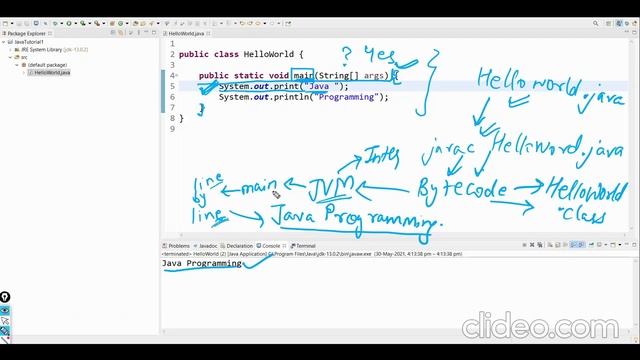 Java tutorial for beginners | Class and Main method in Java. смотреть онлайн