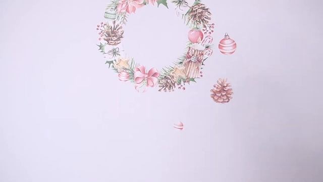 Наклейка "Новогодний венок" интерьерные наклейки для декора новогодние украшения на новый год VEROL смотреть онлайн