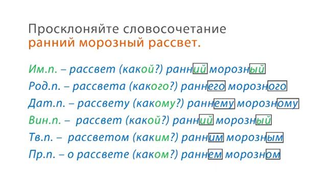 05. Русский язык 5 класс - Безударные гласные в окончании имён прилагательных