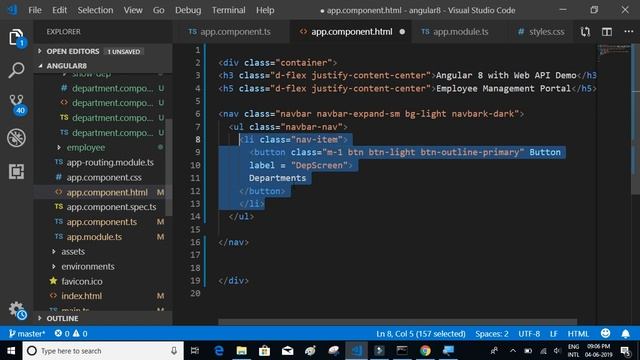 Angular 8 #6; Add Navigation menu (bootstrap) in Angular App смотреть онлайн