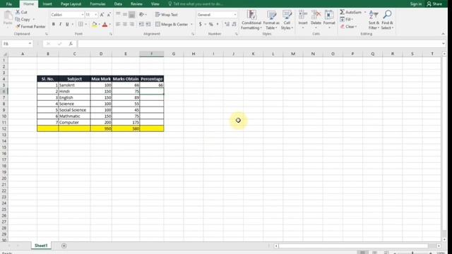 How to calculate percentage in ms excel | Result ka Percent kaise Nikale | percent kaise nikale смотреть онлайн