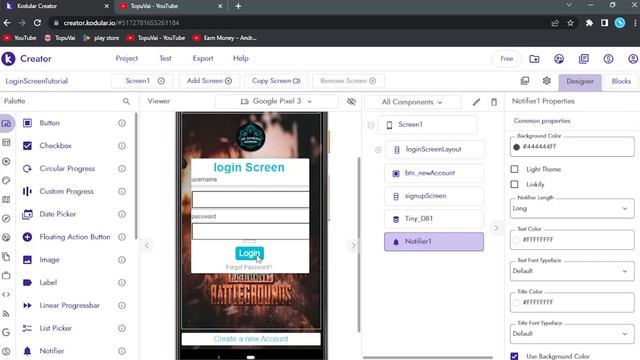 Login Screen Android Development with kodular thunkable - TopuVai - part 8 смотреть онлайн