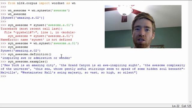 Ep 7 Python NLTK | Synset and Using Methods: Examples, Lemma_names, Definition смотреть онлайн