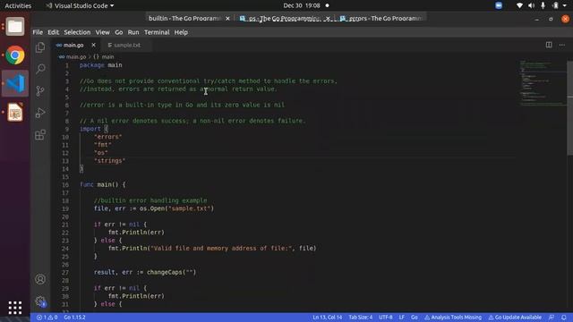 Go - Error Handing (Part-1 Custom Errors) смотреть онлайн