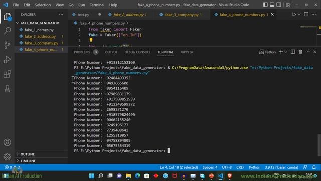 #5 Fake Phone Numbers Generate using Python Faker Library Tutorial смотреть онлайн