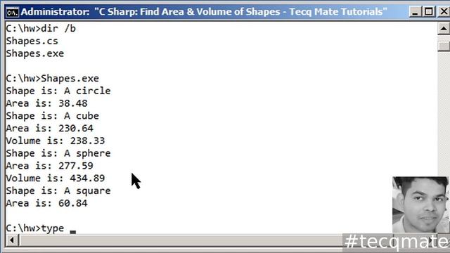 ✔ C Sharp ⚡ How to find area & volume of different shapes with C#? ? Tecq Mate Tutorials ✌ смотреть онлайн
