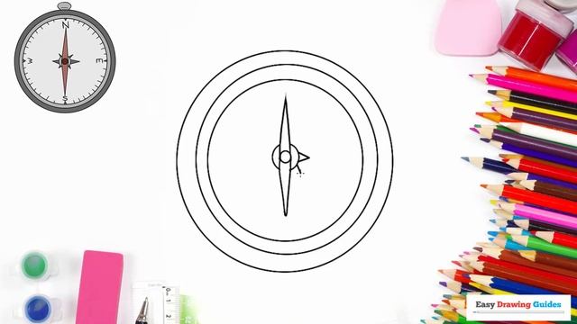How to Draw a Compass in a Few Easy Steps: Drawing Tutorial for Beginners смотреть онлайн