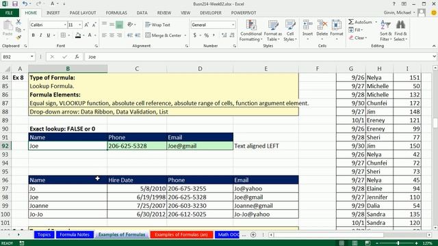 Highline Excel 2013 Class Video 02: Comprehensive Excel Formula Types & Elements Video 12 Examples смотреть онлайн