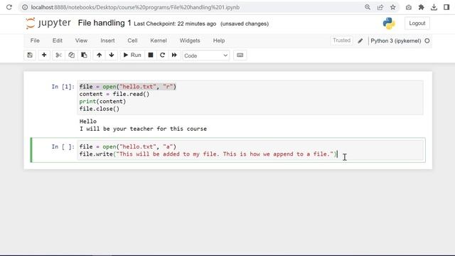 How to read, write and append files in python/file handling/jupyter notebook смотреть онлайн