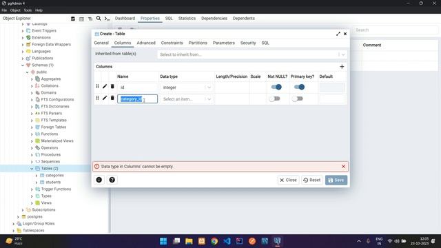 Creating Relationship between two tables in PostgreSQL | Set Primary key & Foreign key using pgAdmi смотреть онлайн