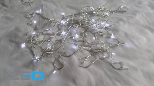 Светодиодная гирлянда LED гирлянда холодного белого свечения 10 метров 100 светодиодов смотреть онлайн